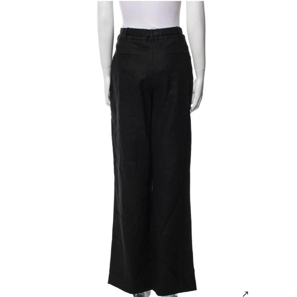 Zimmermann Hypnotic High Waisted Belted Linen Blend Wide Leg Pants 0 - Picture 3 of 11